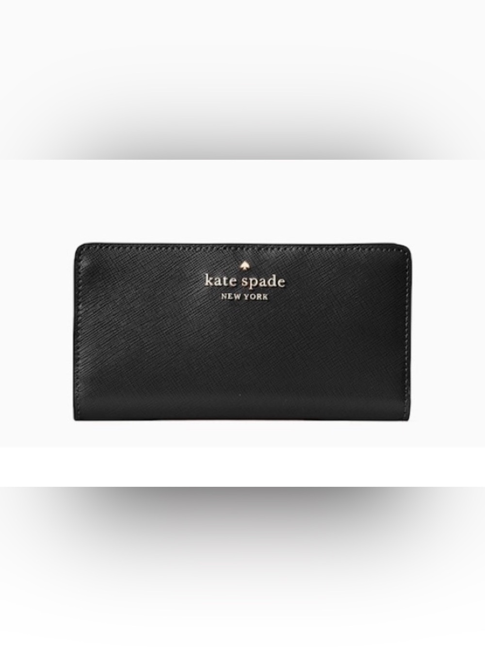 kate spade Large Black Saffiano Leather Wallet